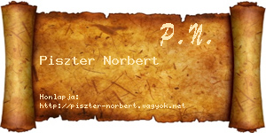Piszter Norbert névjegykártya