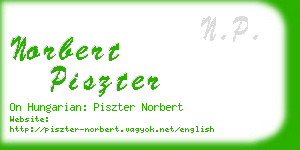 norbert piszter business card